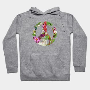 Tropical Pink Flamingos Peace Sign Hoodie